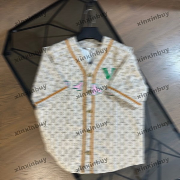 xinxinbuy Men designer Tee t shirt 2025 Italy Leather label letter jacquard pattern short sleeve women Gray black khaki blue white green XS-3XL