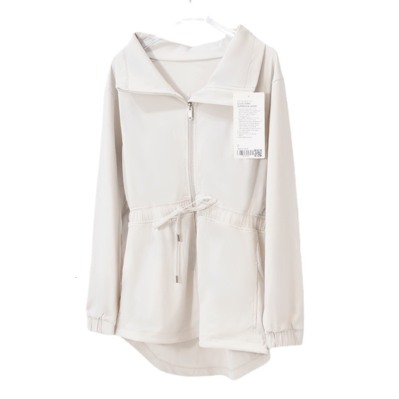 Yoga Clothing Spring Autumn Style High Neck Women Sports With Loose Collar And Waist Cinching Jacket
