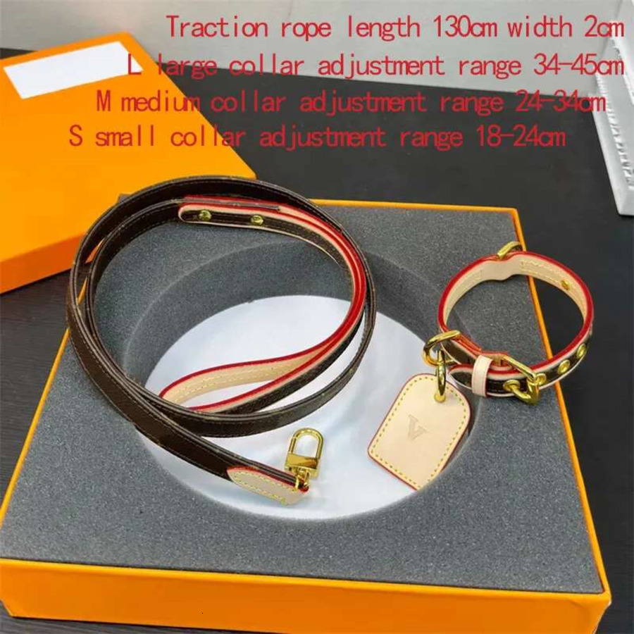 Designer Collar Traction Rope Set Trendy Brand Presbyopic Dog Collar Cat Collar Cowhide material Pet Travel Essential Traction Rope Pet Anti-lost Arti