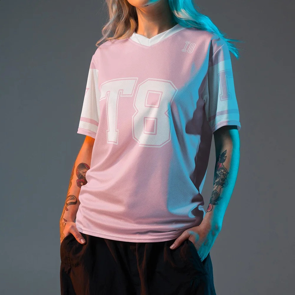 Tate McRae Jersey SpringSummer Mens and Womens Sportswear T8 Football Shirt Vneck Tshirt y2k Clothing 250327