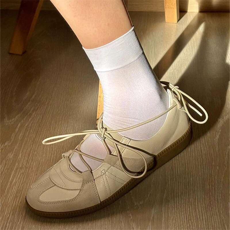 Designer Brand Women Flat Heel Sneakers Fashion All Match Retro Genuine Leather Casual Trainers Tennis Female Sport Shoes