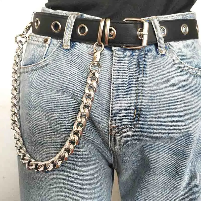 Aluminum punk chain on jeans womens mens pants keychain fashionable keychain clothing accessories 250325