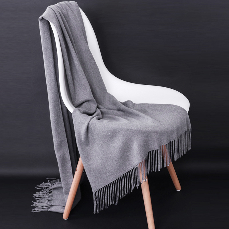 K252 Scarf women autumn and winter Chinese red imitation cashmere wool bright red warm shawl dual-purpose versatile men's neck scarf