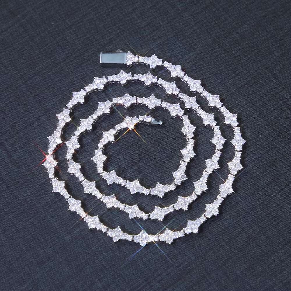 Fashion Jewelry S925 Sterling Silver Gold Plated VVS Moissanite Diamond Chain Cuban Chain for Hip Hop