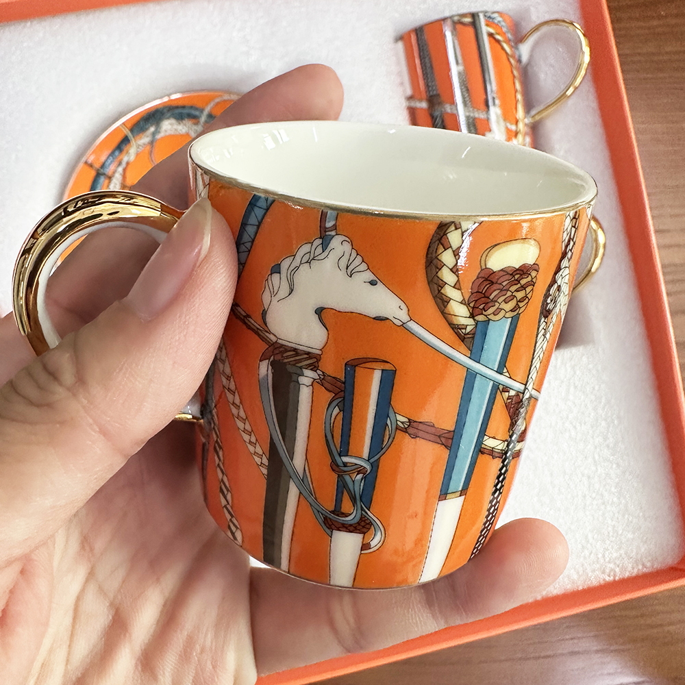 80 Ml 12Pcs Box Set Ceramic Espresso Coffee Cup Tea Milk Drinking Cups With Handle Mug For Office Novelty Gift 111