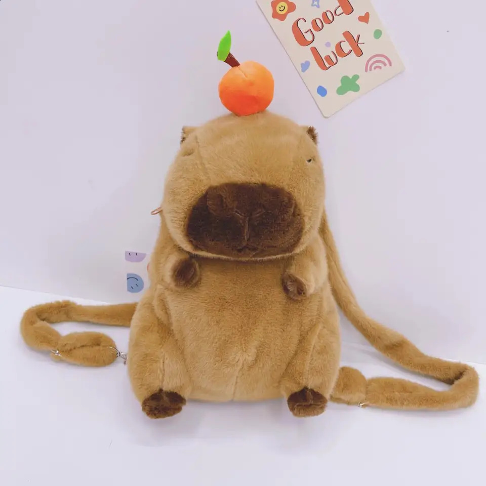 Kawaii Fashion Plushie Doll Capybara Plush Backpack Handbag Childrens Bag Shoulder Bag Mini Knapsack Bags Gifts For Girlfriend 250328