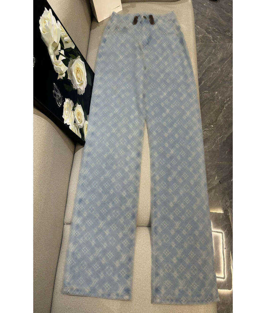 Designer Women Jeans Spring Denim Pants High Waist Straight Leg Classic Brand Clothing Letter Print Luxury Ladies Trousers Summer Outdoor Casual Jeans