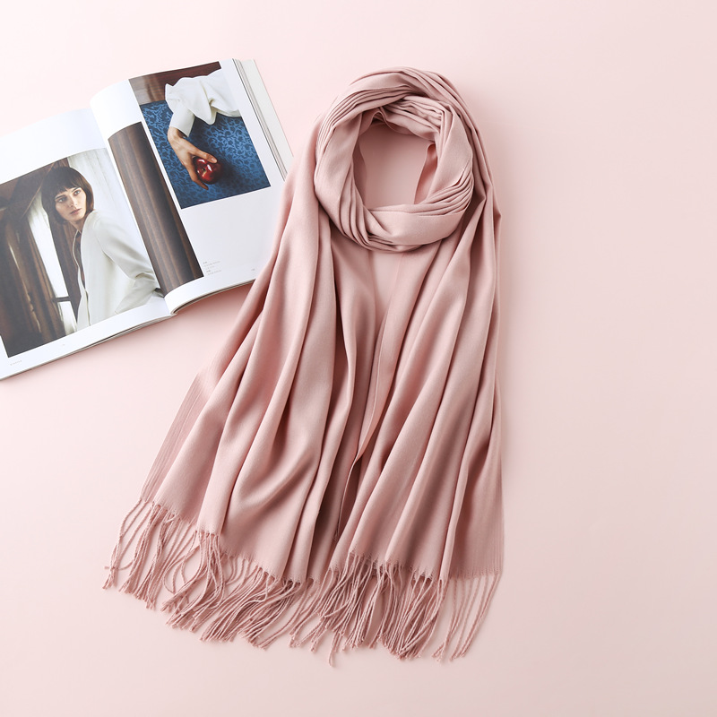 K248 Six pure color imitation cashmere scarves for women, single color warm scarf shawls for women, gifts, big red scarves, wholesale and distribution