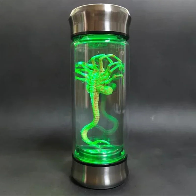 Alien Glow Jar Xenomorph Specimen Facehugger Embryo Glass Jar led Home Decoration Crafts Sculpture Prop 250327