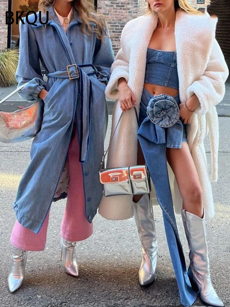 BKQU 2024 Summer Denim Mini Skirts Y2K Aesthetic 3D Flowers High Waist Micro Skirts Skinny Wrap Jeans Penceil Skirt Women250324bj