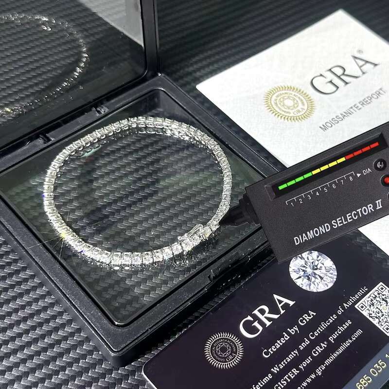 Ready to Ship 2mm 3mm 4mm 5mm 6.5mm GRA Certified VVS Moissanite Women Tennis Bracelet 925 Sterling Silver