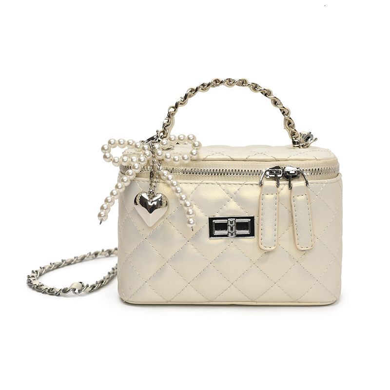 2025 New Light Texture Women's Designer Fashion Handbag Summer Dia Grid Chain Diagonal Multi functional Box Single Shoulder Small Bag