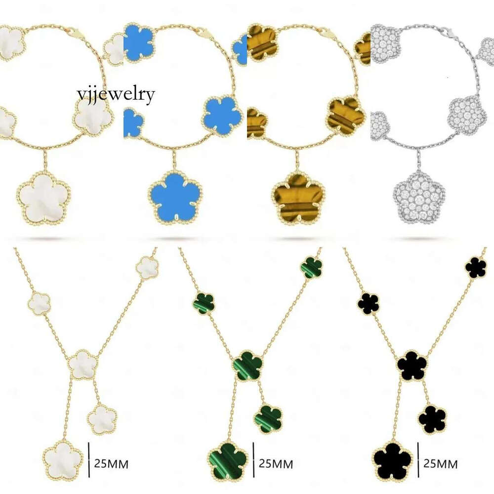 Designer Unique Agate Clover Necklace Classic Fashion four clover Pendant Necklace in Multiple Colors Designer Jewelry for Wedding Birthday Gift Top quality