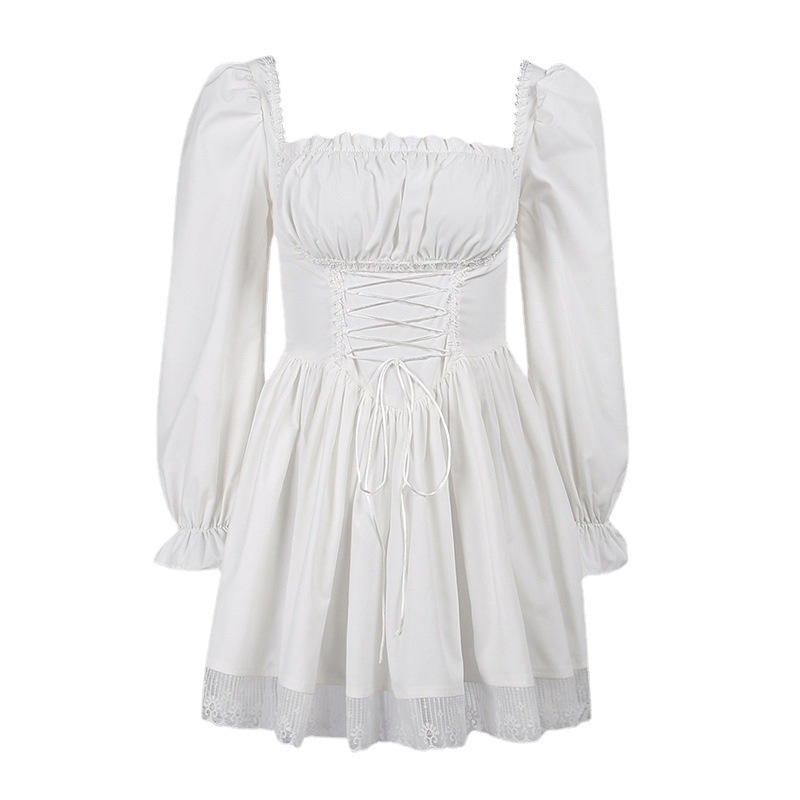 Casual Dresses Halloween Gothic Women Dress Long Sleeve High Waist Dresses 2024 New Goth Aesthetic 90s Egirl Sexy Slim Party Club Dress