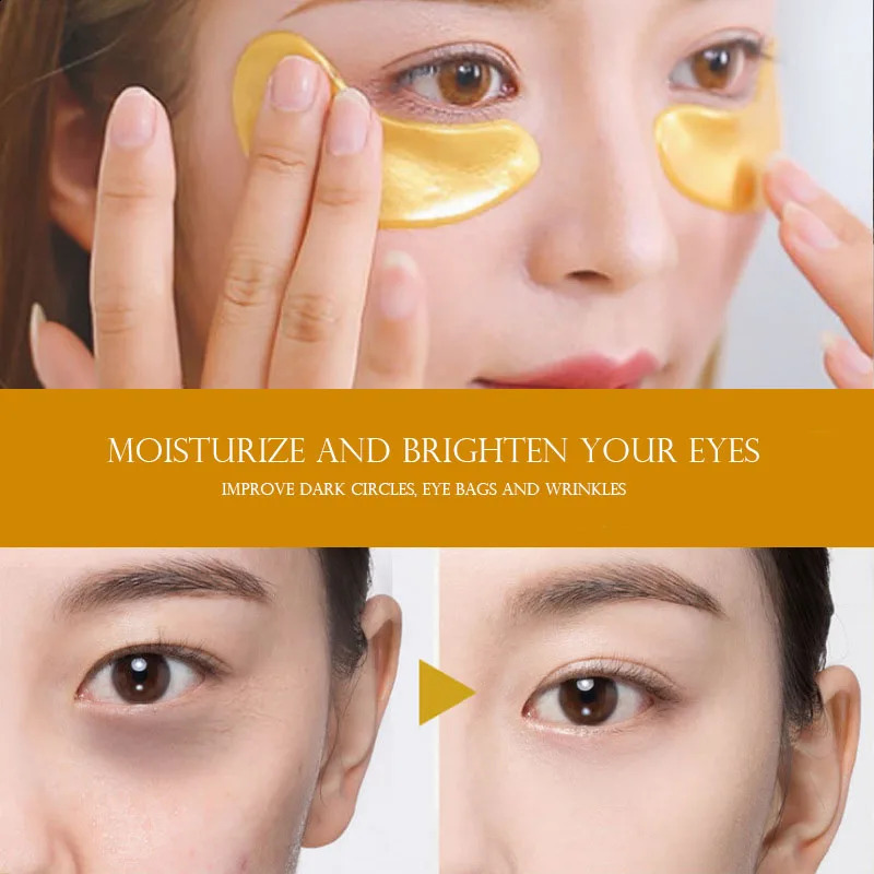 100pcs=50pairs Gold Collagen Eye Mask skincare Anti-Aging Anti Dark Circles Puffiness Moisturizing Eye Patches Skin Care 250327