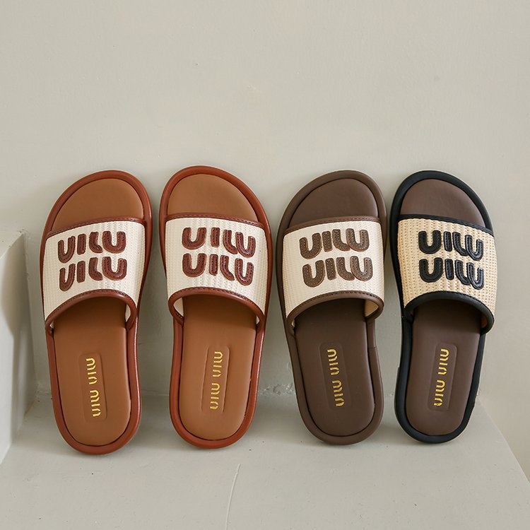 Free shipping designer shoes women casual slippers khaki brown nonslip comfortable breathable outdoor sandals