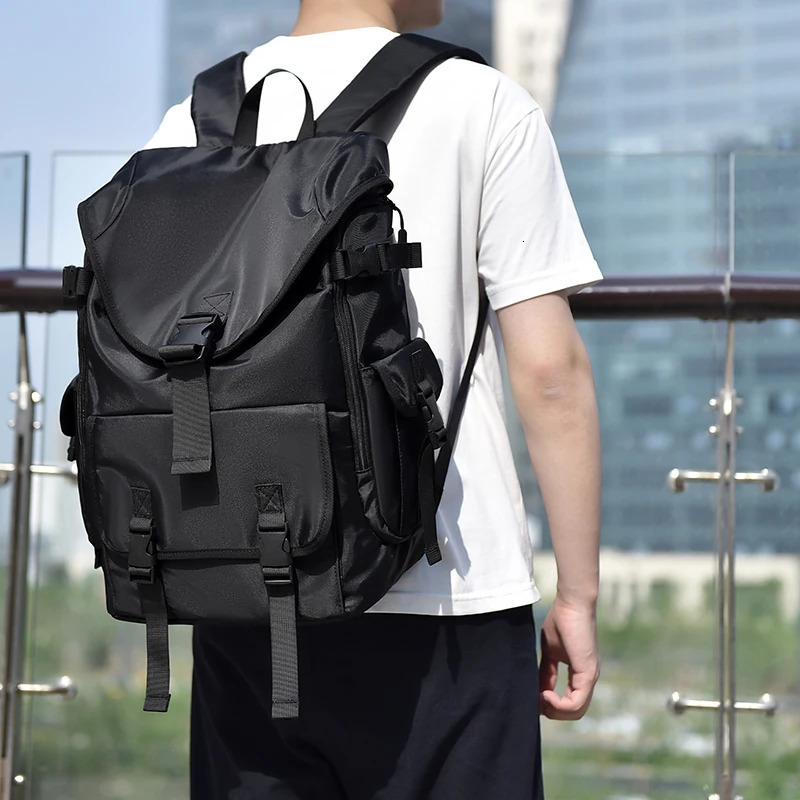 Men Nylon Waterproof Casual Laptop Backpack for Daily Use and Outdoor Large Capacity Multi - pocket Rucksack 250324