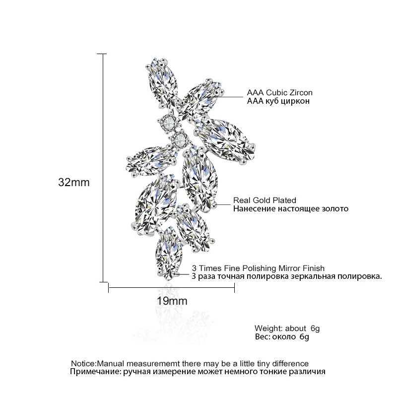 ZAKOL Luxury Marquis Zircon Bridal Earrings Suitable for Women White Shining Crystal Elegant Wedding Party JewelryXJ250327