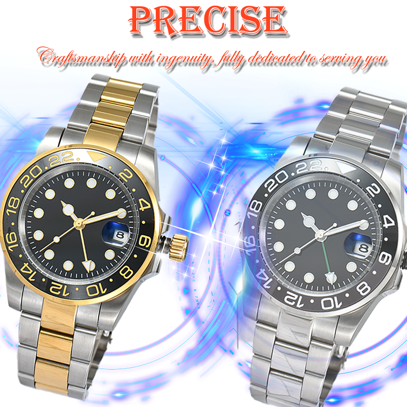 mens automatic mechanical ceramics watches 41mm full stainless steel Gliding clasp Swim wristwatches sapphire luminous watch montre de luxe