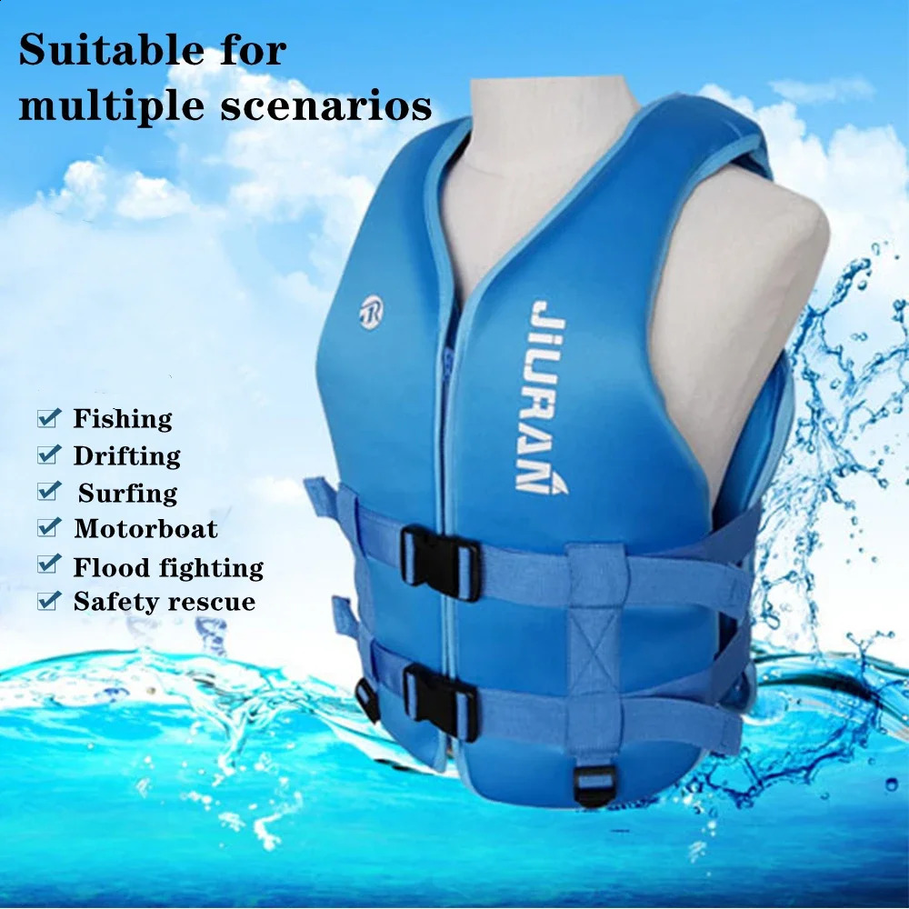 Neoprene Life Jacket Adult Kids Life Vest Water Safety Fishing Vest Kayaking Boating Swimming Surfing Drifting Safety Life Vest 250328