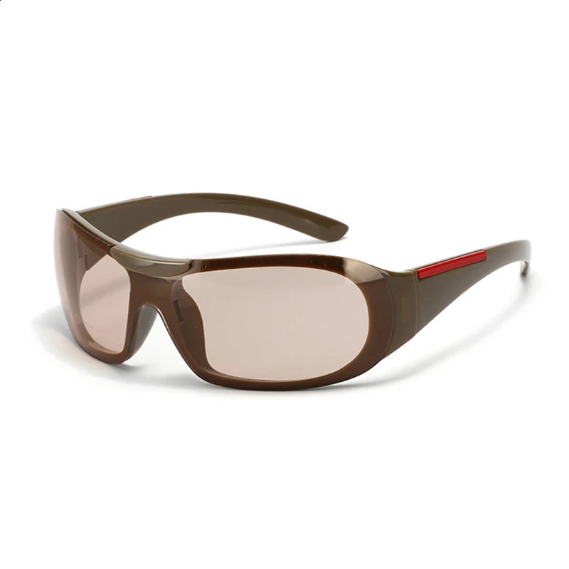 Vintage Large Frame Sunglasses for Women Fashion One Piece Y2K Sun Glasses Female Trending Outdoor Sports Goggles Shades UV400 250328