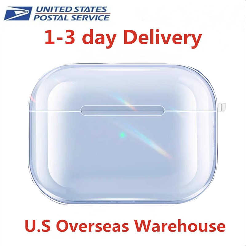 USA Stock For USB-C Pro 2 Pods 4 3rd 2nd wireless Earphones Bluetooth Headphone Accessories Solid Silicone Cute Protective Cover