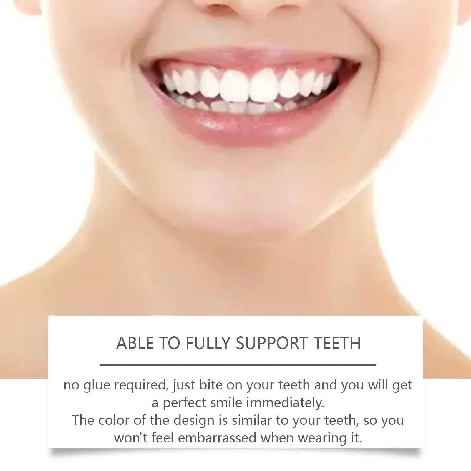 Adjustable Snap-on Dentures Comfortable Adjustable False Teeth Silicone Upper Lower Veneers Resin Tooth Suitable for Mouth Shape 250322