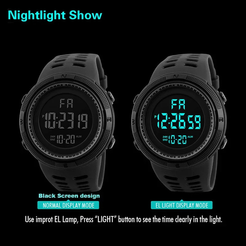 YIKAZE Y01 Military Men Sports Wristwatch Multifunction Mens Digital Watches Waterproof Clock Student Electronic Watch for man 250328