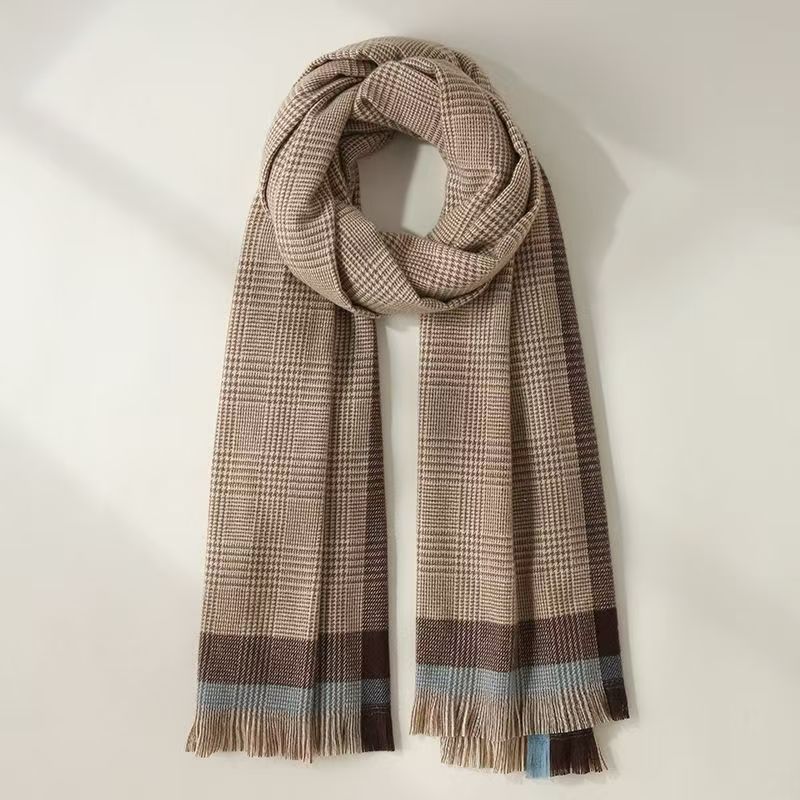 T371 Korean version of the new scarf sweet shawl long scarf warm autumn and winter cashmere tassel plaid scarf