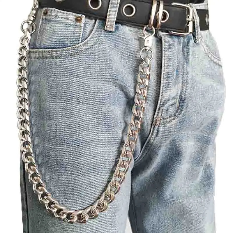Aluminum punk chain on jeans womens mens pants keychain fashionable keychain clothing accessories 250325