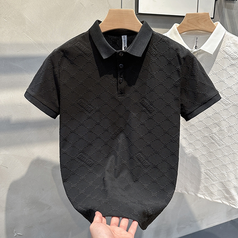 Summer New Polo Shirt High Quality 2025 Mens Short Sleeve Breathable Top Business Casual Sweat-absorbing Polo-shirt for Men