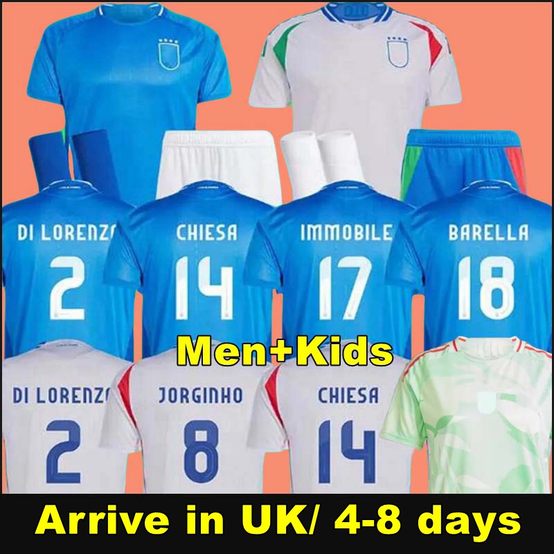 2025 Italia BARELLA RETEGUI soccer jerseys JORGINHO PELLEGRINI 125 italYs maillot de futol CHIESA football shirt RASPADORI ZANIOLO men women kids set uniforms S-4XL