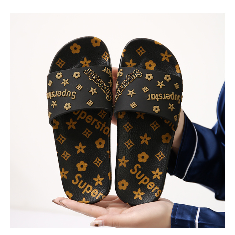 Comfortable soft sole women 2025 summer NEW hot new home bath non-slip slippers men indoor simple outdoor leisure flip-ps