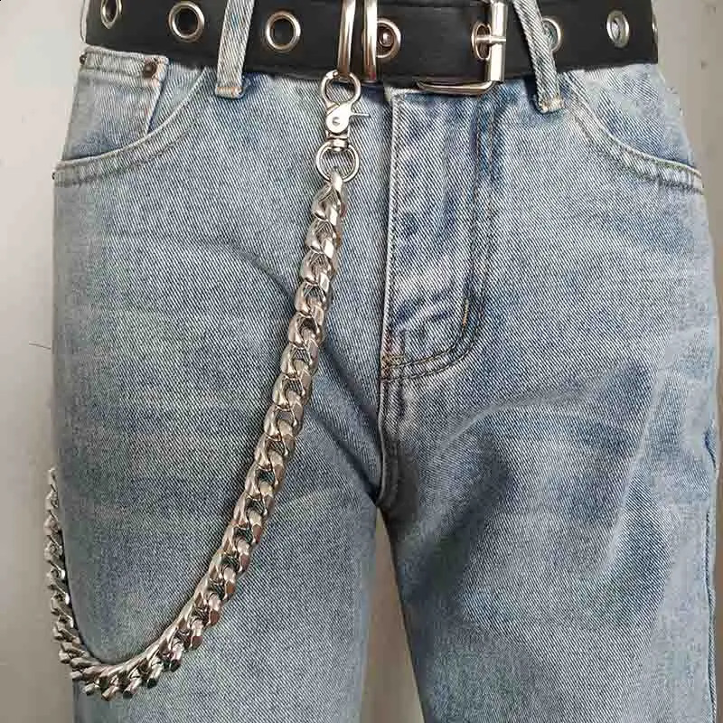Aluminum punk chain on jeans womens mens pants keychain fashionable keychain clothing accessories 250325