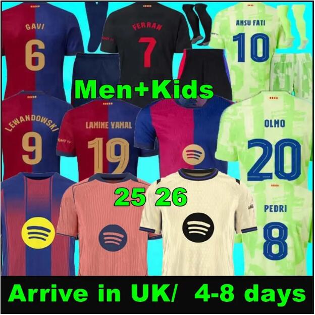 25 26 LAMINE YAMAL soccer jerseys LEWANDOWSKI FERRAN camiseta de futbol RAPHINHA PEDRI ANSU FATI GAVI ERIC football shirt men kids kits socks