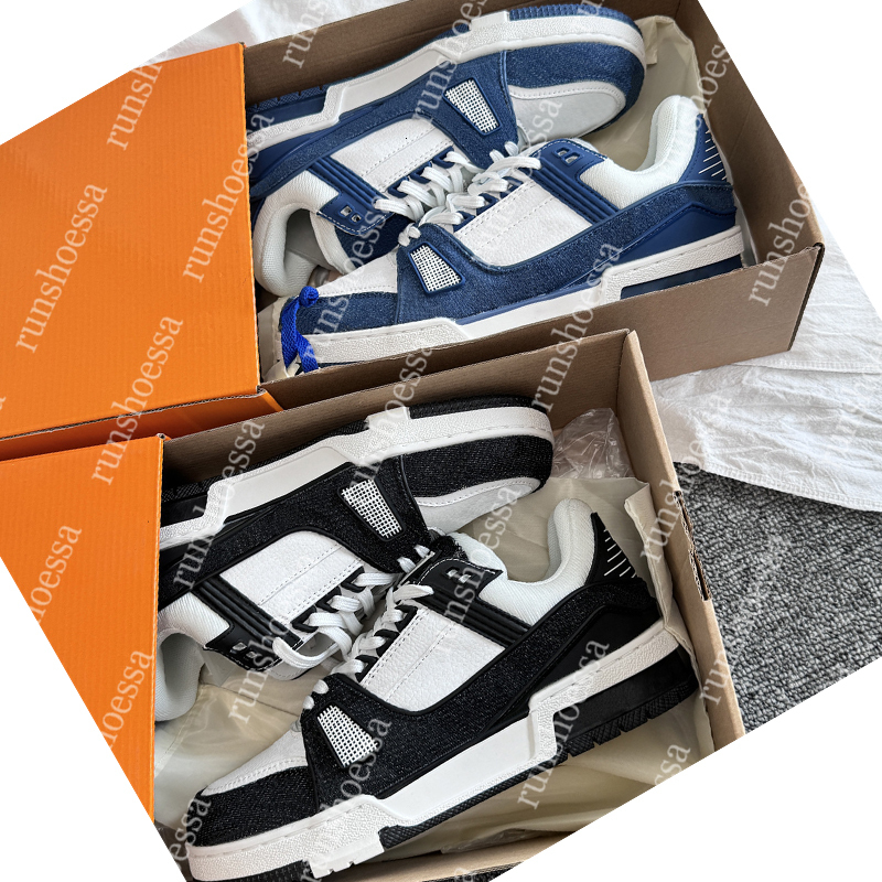 Designer shoe Embossed shoe skate Trainer Sneaker white black sky blue green denim pink red luxurys shoe Virgil mens casual Platform sneakers trainers women men shoe