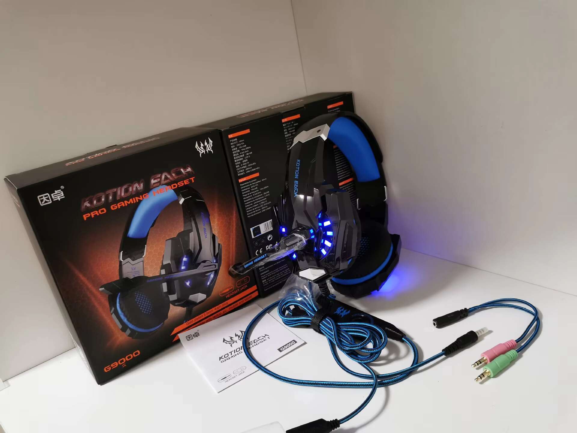 Hot G9000 Soft Stereo Gaming Headset Noise Cancelg LED Light Over Ear Headphones With Mic for PS4 PC Laptop Games