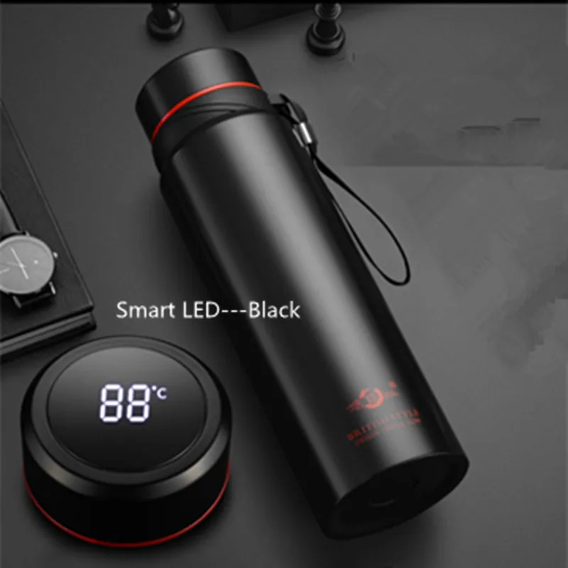 420-1500ml Large Capacity Vacuum LED Smart Temperature Digital Display Thermal Flask Thermos for Tea Water Bottle Keep Cold/Warm 250328bj W260226