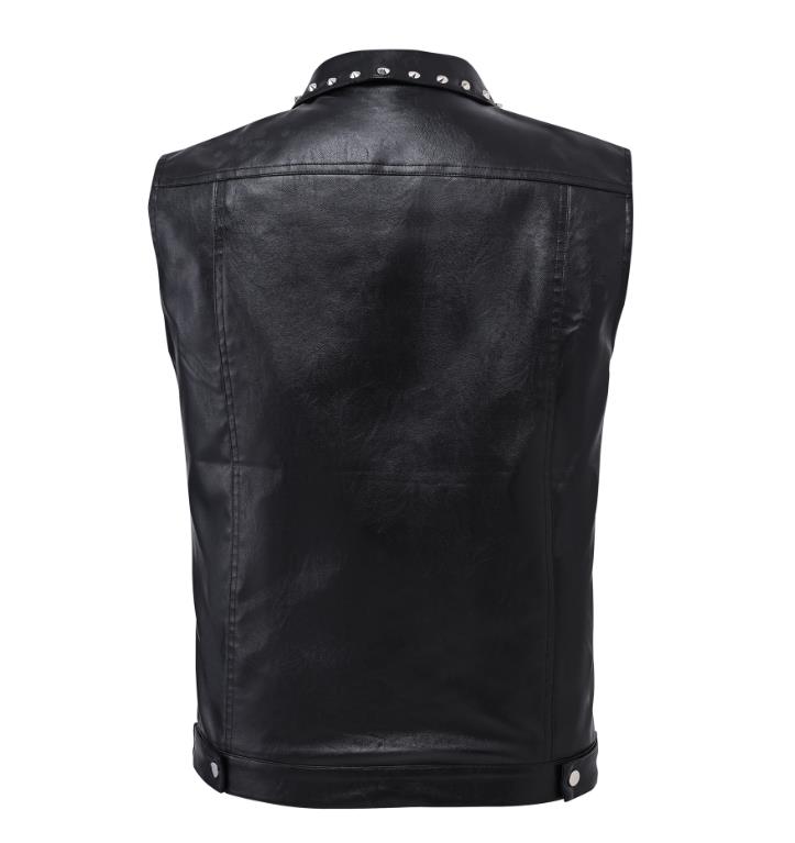 Fashion men's spring summer autumn waistcoat Korean version slim handsome rivet sleeveless vest back heart fashion clip