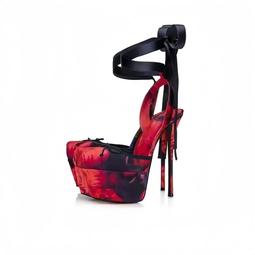 Spring Square Toe High Heels Bow Knot Peep Toe Platform Sandals for Women Sexy Evening Party Club Wedding Shoes 250326