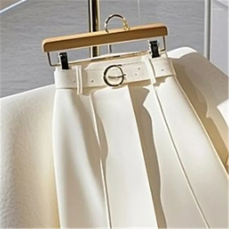 Women's Pants High End Elegant White Pant Women Spring Summer Waist Solid Color Casual Narrow Straight Legs Trousers Office Lady