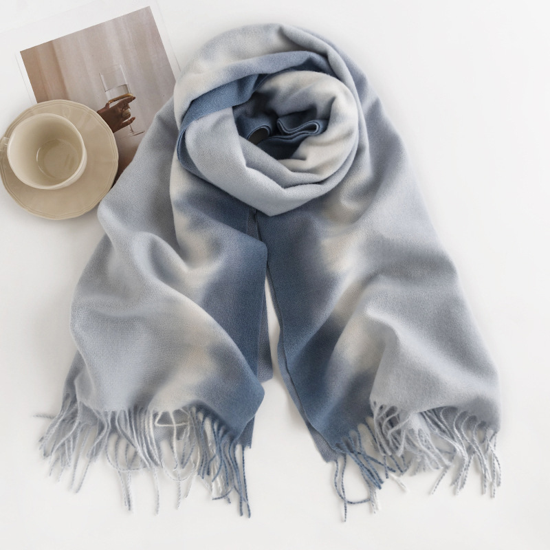 K246 Celebrity style cashmere feel scarf autumn and winter Korean imitation cashmere girls high-end 2024 shawl warm neck scarf
