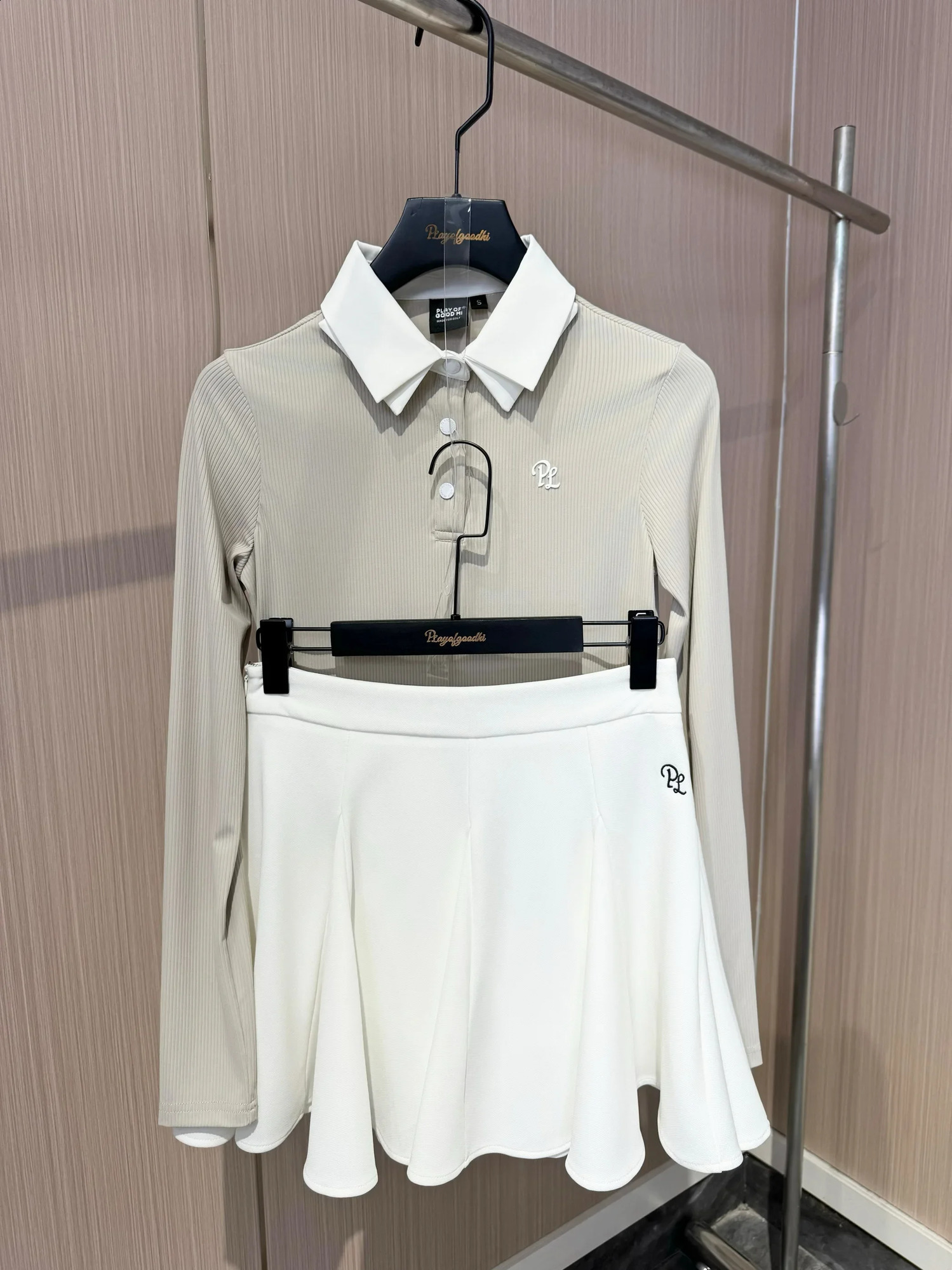 Spring Fall Golf Clothing Women Long-sleeved Polo T-Shirt Soft Elastic Tops Ladies High Waist Sport Golf Skirt Casual Skorts 250327
