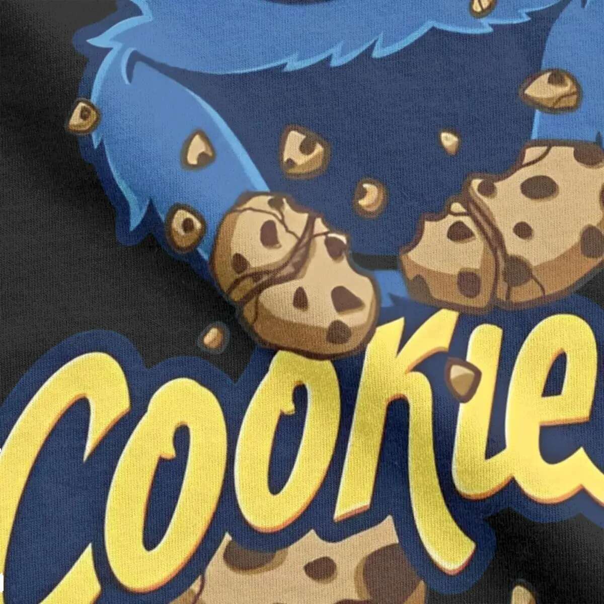 Sesame Street Biscuit Monster Men's Cotton Fun Round Neck Cartoon 80s TV Series Short Sleeve T-shirt Clothing