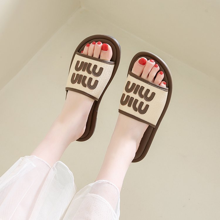 Free shipping designer shoes women casual slippers khaki brown nonslip comfortable breathable outdoor sandals
