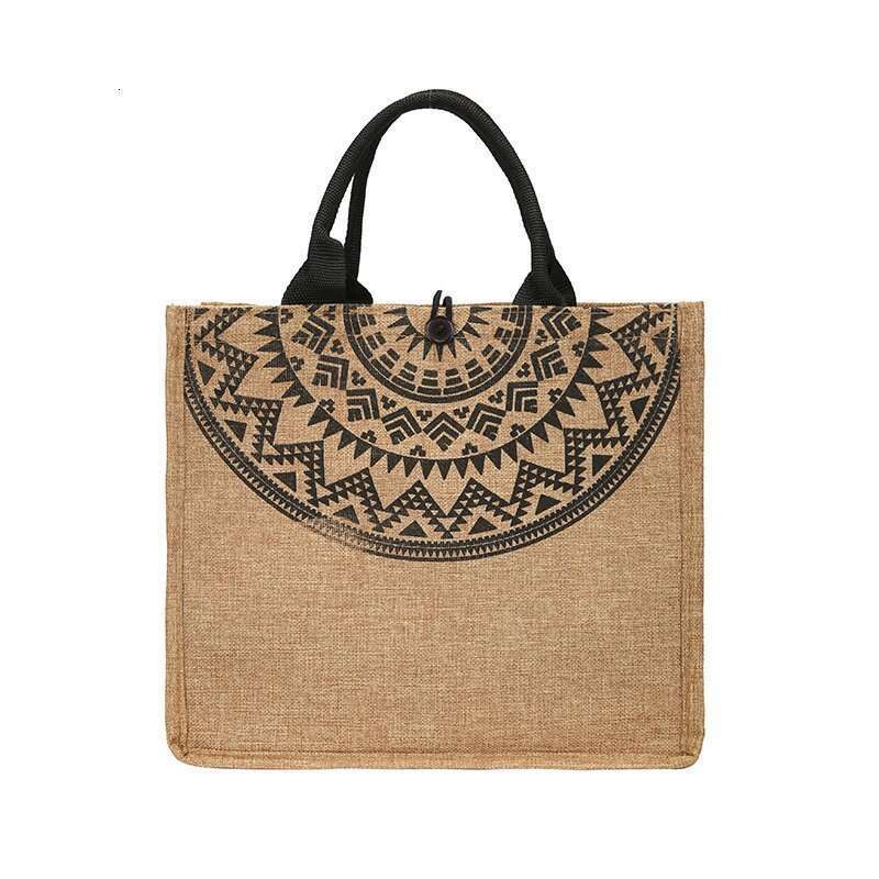Women's handbag, 2023 Korean version, composite yellow linen bag, fashionable single shoulder shopping bag