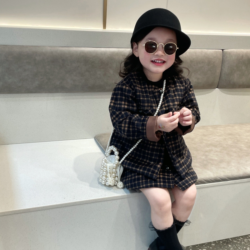 Free shipping New children's bag Fashion Girls Baby Handbag Girls everything Pearl chain crossbody bag