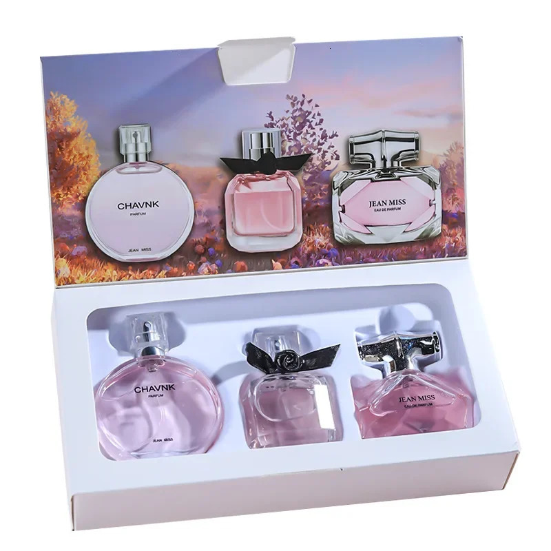 90ML30mlx3PCS Eau De Parfum Gift Box Feminino Spray Fresh Light Scent Floral Fruity Chypre Notes LongLasting Women Perfume Set 250328