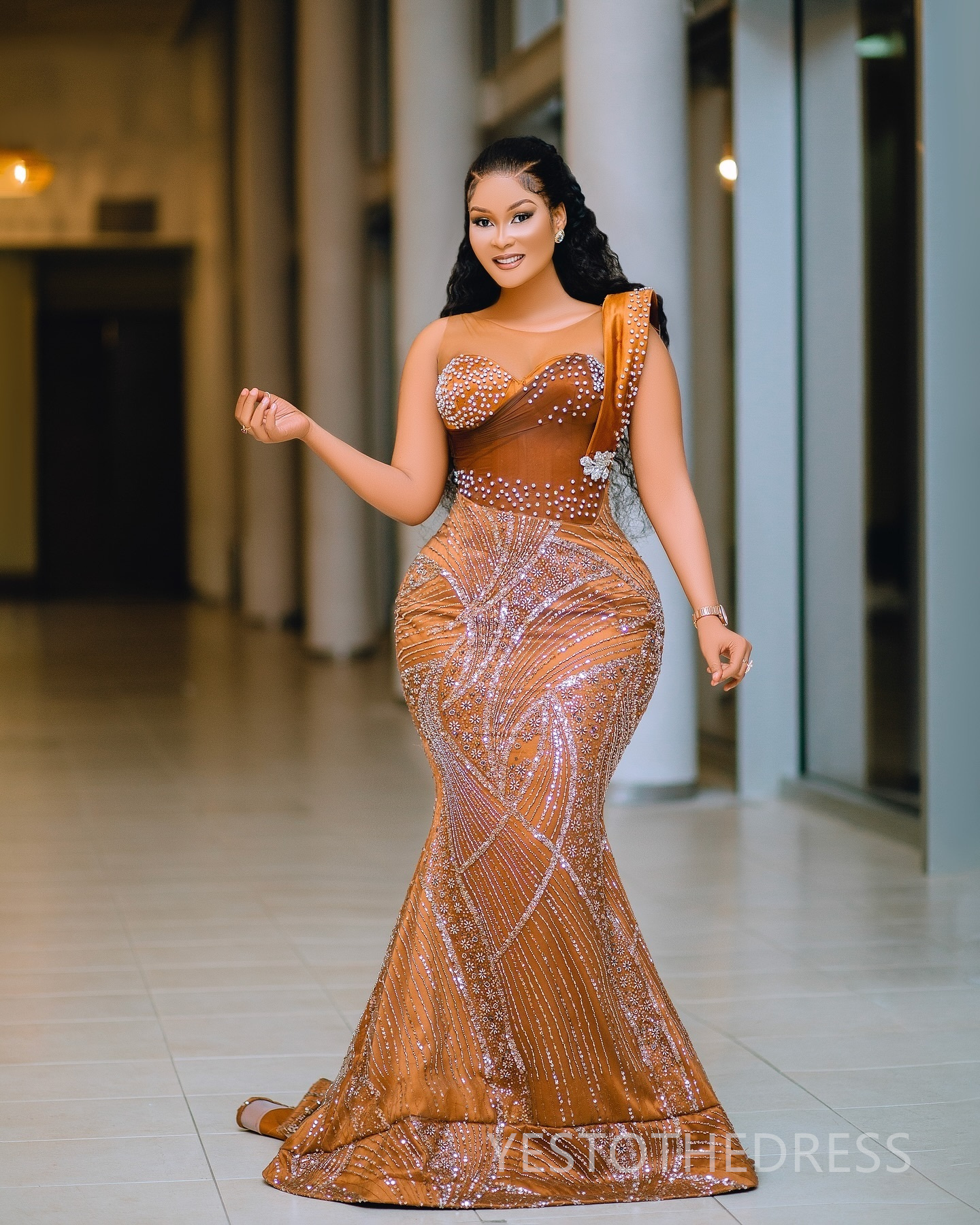 2025 Plus Size Aso Ebi Prom Dress Mermaid Prom Dresess Evening Formal Gowns Sheer Neck Crystals Beaded Lace Birthday Second Reception Gown For Black W