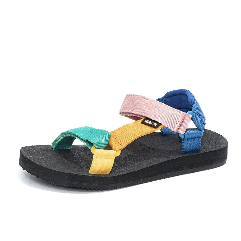 Summer Womens Sandals Fashion Colorful Hiking Shoes Flat Foot Casual Beach 250317